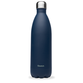 Qwetch Bouteille isotherme inox granit bleu nuit 1000ml - 10260